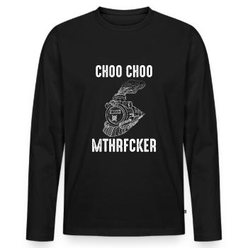 Railwayman Train driver Engine driver Model railway - Men's Premium Organic Long Sleeve Shirt - black - Front - Nico (187cm)