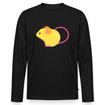souris - T-shirt manches longues Premium bio Homme - noir - Devant - Nico (187cm)