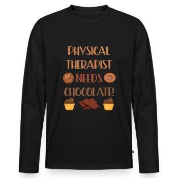 Physiotherapie Physio Physiotherapeutin Geschenk - Männer Premium Bio Langarmshirt - Schwarz - Vorne - Nico (187cm)