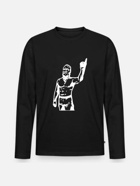 Techno-Viking Techno Hardstyle - Männer Premium Bio Langarmshirt - Schwarz