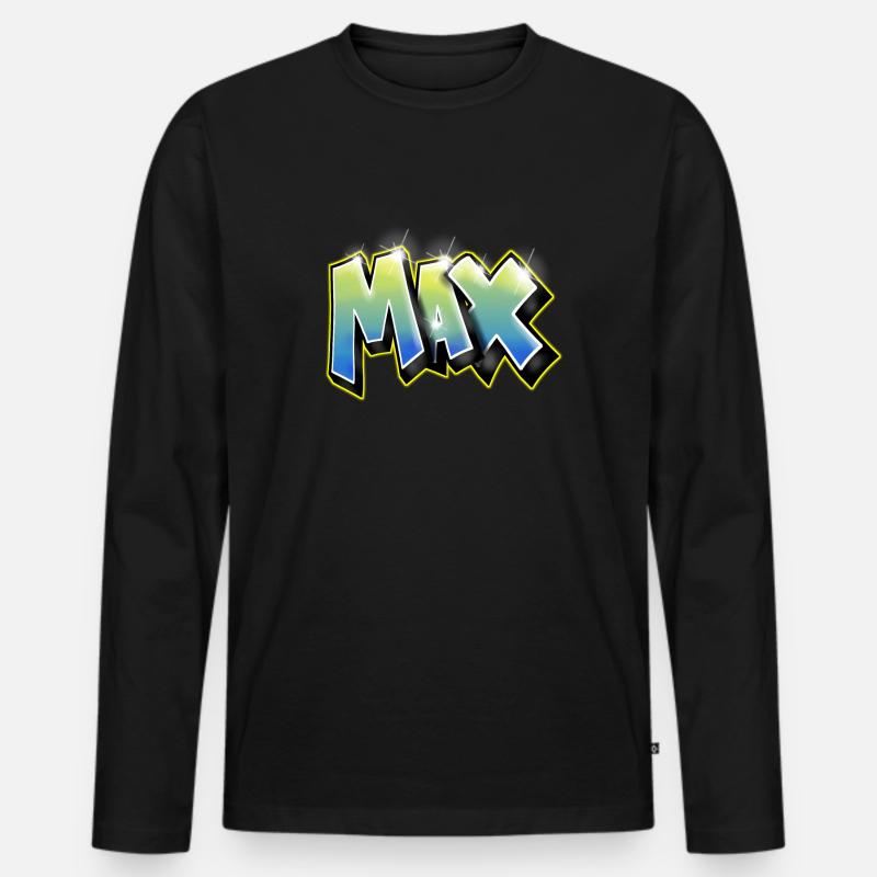 Graffiti max - Männer Premium Bio Langarmshirt - Schwarz