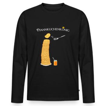 Pancakes, pancake king, hobby cook, cooking - Men's Premium Organic Long Sleeve Shirt - black - Front - Nico (187cm)