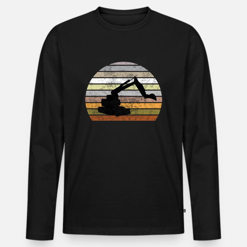 bagger shirt - Männer Premium Bio Langarmshirt - Schwarz