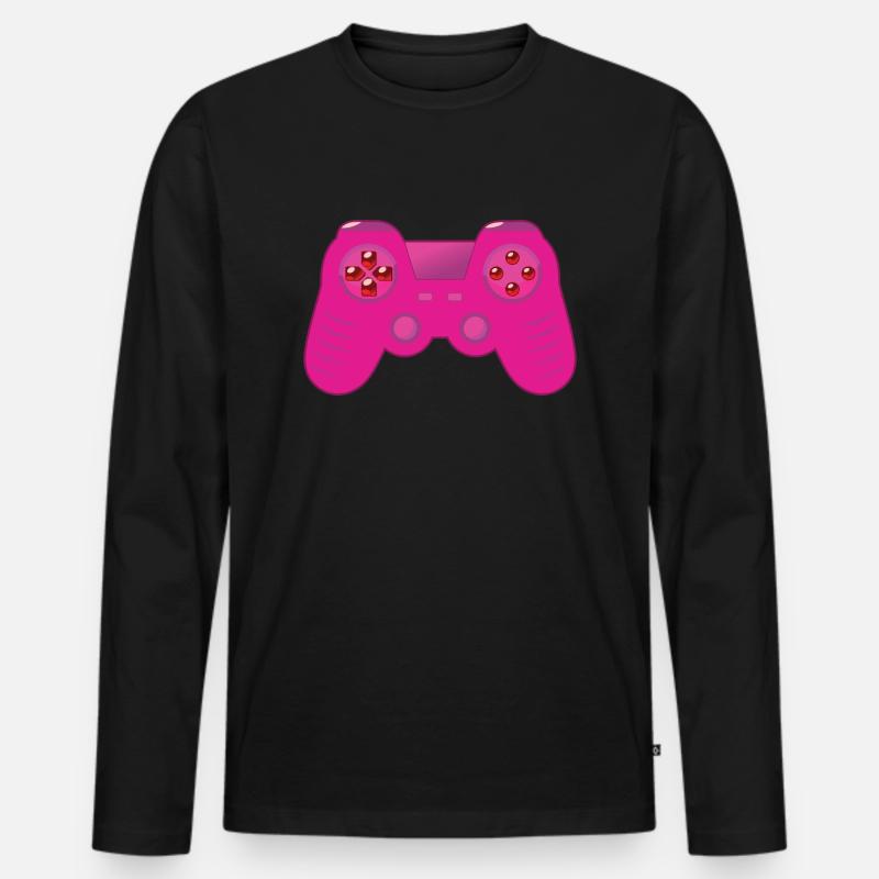 Controller - Männer Premium Bio Langarmshirt - Schwarz