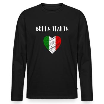 Bella Italia Italien Italy - Männer Premium Bio Langarmshirt - Schwarz - Vorne - Nico (187cm)