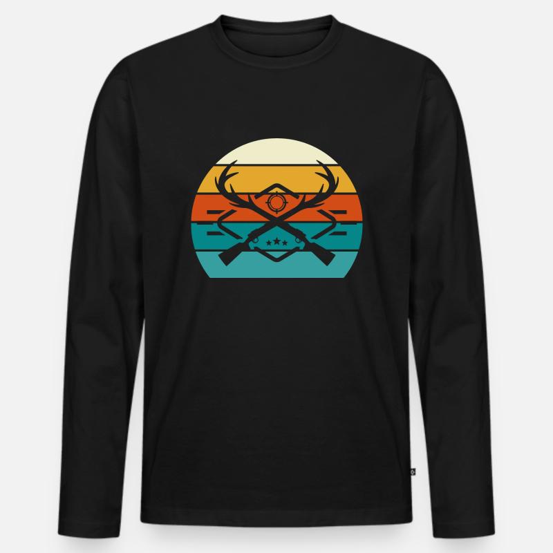 Hunter für Jäger - Männer Premium Bio Langarmshirt - Schwarz
