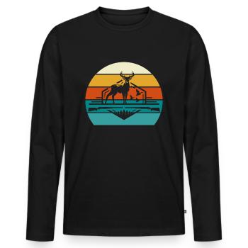 Hunter pour les chasseurs - T-shirt manches longues Premium bio Homme - noir - Devant - Nico (187cm)