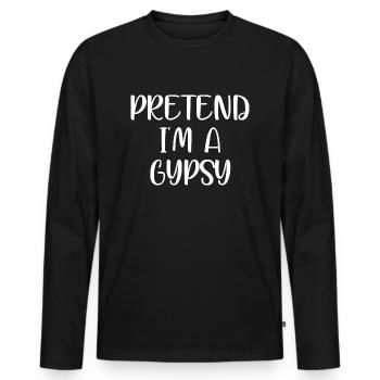 faire semblant d’être un gitan - T-shirt manches longues Premium bio Homme - noir - Devant - Nico (187cm)