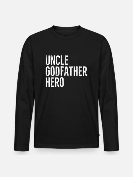 Onkel Pate Held - Männer Premium Bio Langarmshirt - Schwarz