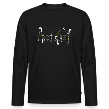 bâtons de hockey sur gazon - T-shirt manches longues Premium bio Homme - noir - Devant - Nico (187cm)