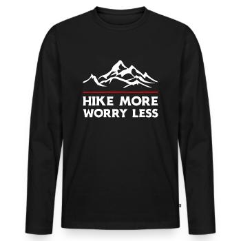 Hike More Worry Less. Hike Hiking Design - Men's Premium Organic Long Sleeve Shirt - black - Front - Nico (187cm)