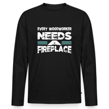 americas sexy carpenter tshirts badge carpentry - Men's Premium Organic Long Sleeve Shirt - black - Front - Nico (187cm)