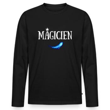 MAGICIEN JDR SORTILEGE PERSONNAGE - T-shirt manches longues Premium bio Homme - noir - Devant - Nico (187cm)