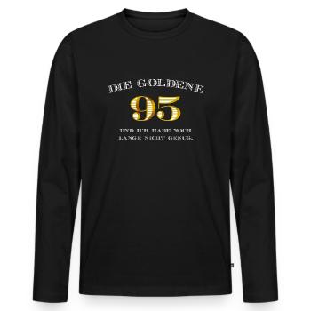 Goldene 95 Geburtstag 95 Jahre - Männer Premium Bio Langarmshirt - Schwarz - Vorne - Nico (187cm)