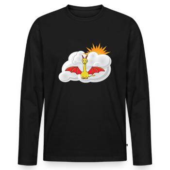 Dragon for baby, playful children's theme - Men's Premium Organic Long Sleeve Shirt - black - Front - Nico (187cm)