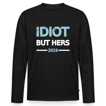 Idiot Couple 2019 Homme Design Motif Grunge Vecteur - T-shirt manches longues Premium bio Homme - noir - Devant - Nico (187cm)
