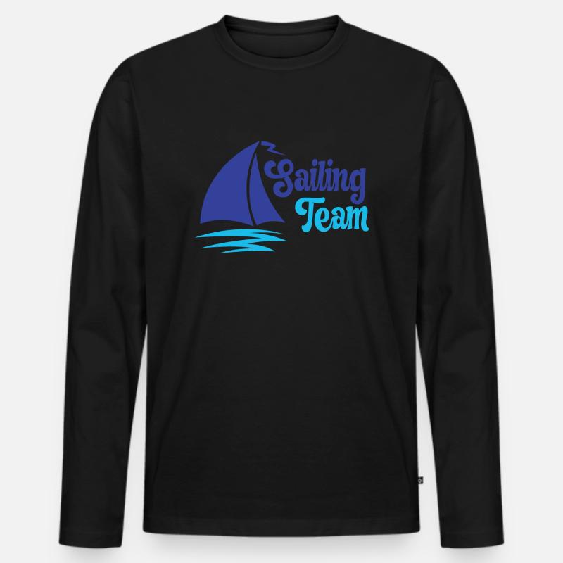 Sailing Team - Männer Premium Bio Langarmshirt - Schwarz