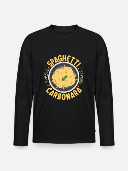 Spaghetti Carbonara | Pasta lovers cooks - Men's Premium Organic Long Sleeve Shirt - black