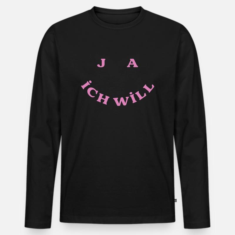 Ja Ich Will - Männer Premium Bio Langarmshirt - Schwarz