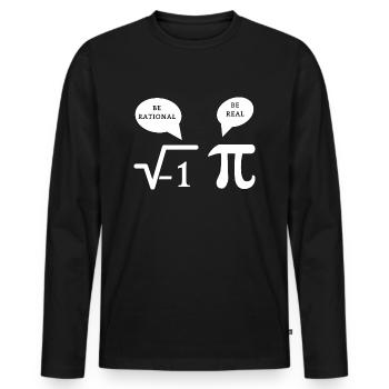 Seien Sie echt - Männer Premium Bio Langarmshirt - Schwarz - Vorne - Nico (187cm)