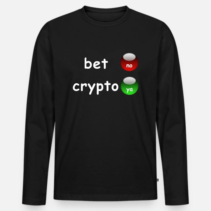 Ja zu Crypto! - Männer Premium Bio Langarmshirt - Schwarz