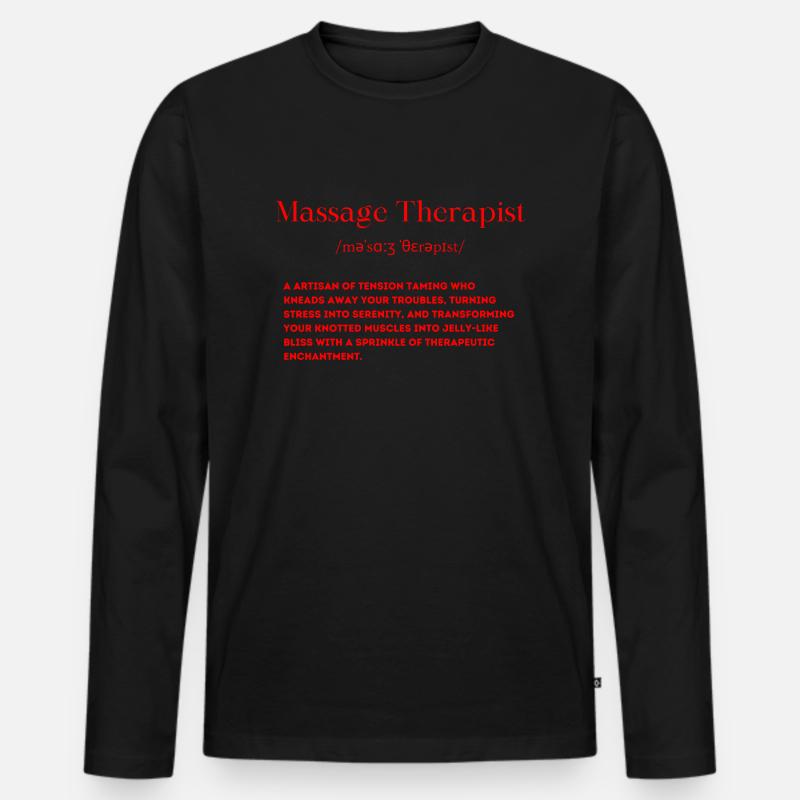 Masseur Definition - Männer Premium Bio Langarmshirt - Schwarz
