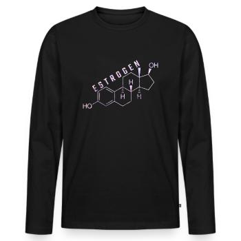 estrogen molecule - Men's Premium Organic Long Sleeve Shirt - black - Front - Nico (187cm)