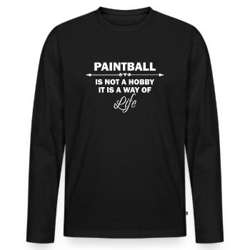 Paintball Airsoft - T-shirt manches longues Premium bio Homme - noir - Devant - Nico (187cm)