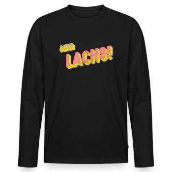 Alter Lachs - Männer Premium Bio Langarmshirt - Schwarz - Vorne - Nico (187cm)