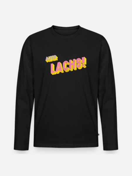 Alter Lachs - Männer Premium Bio Langarmshirt - Schwarz