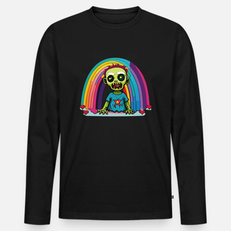 Pride Zombie 03 - Männer Premium Bio Langarmshirt - Schwarz