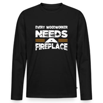 Funshirt Funny Craftsmen Design - Men's Premium Organic Long Sleeve Shirt - black - Front - Nico (187cm)