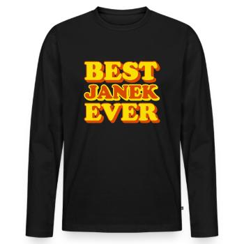 Janek Prénom Drôle Cadeau - T-shirt manches longues Premium bio Homme - noir - Devant - Nico (187cm)
