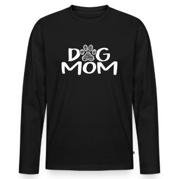 Maman chien - T-shirt manches longues Premium bio Homme - noir - Devant - Nico (187cm)