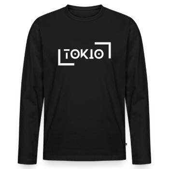 Tokyo - T-shirt manches longues Premium bio Homme - noir - Devant - Nico (187cm)