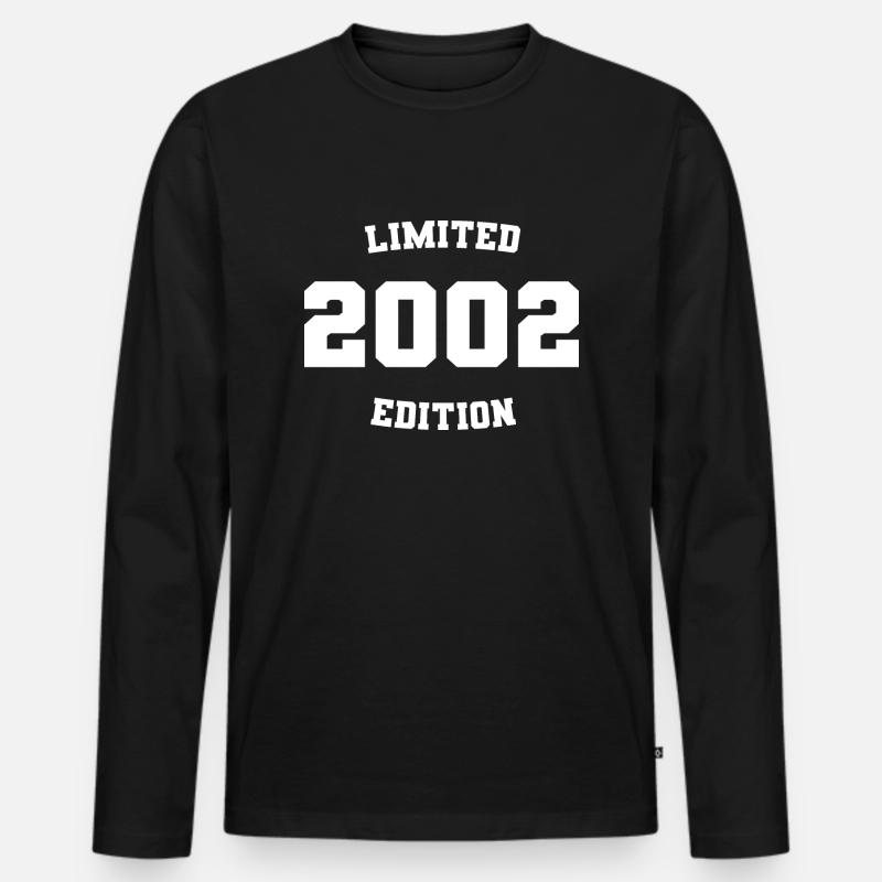 Limitierte Auflage 2002 - Männer Premium Bio Langarmshirt - Schwarz