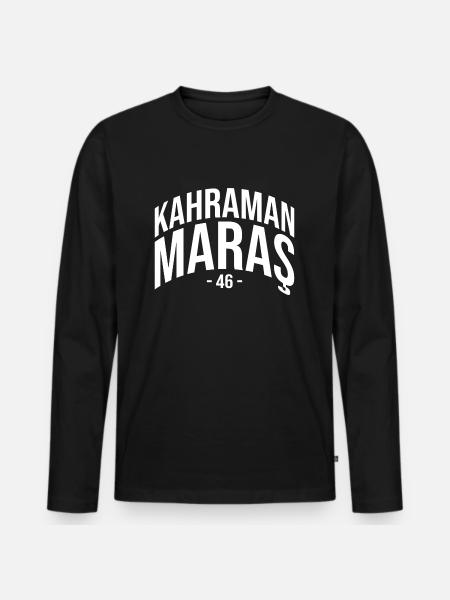Maras 46 Turkije Turkiye Cadeau Kahramanmaras - Mannen Premium Bio shirt met lange mouwen - zwart