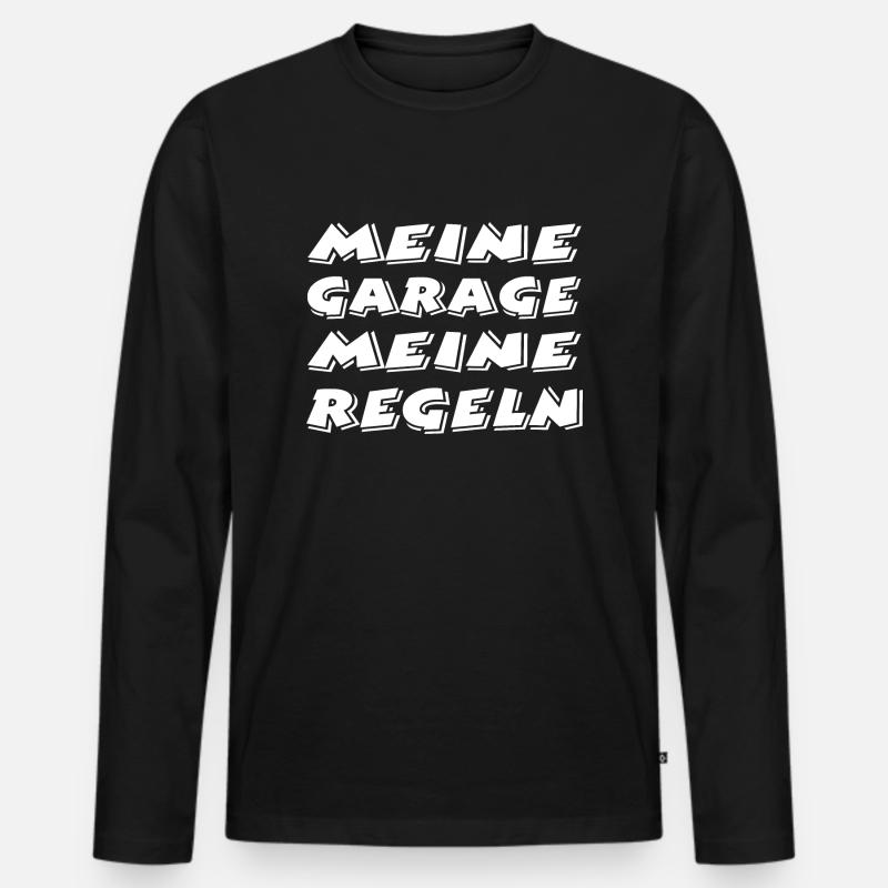 Garage - Männer Premium Bio Langarmshirt - Schwarz