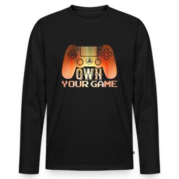 Gamer Game Play Online Computer Gaming Arcade Neon - Men's Premium Organic Long Sleeve Shirt - black - Front - Nico (187cm)