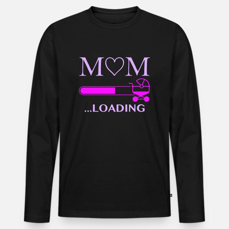 mom loading - Männer Premium Bio Langarmshirt - Schwarz