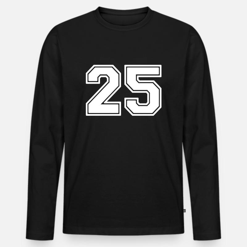 25 - Männer Premium Bio Langarmshirt - Schwarz