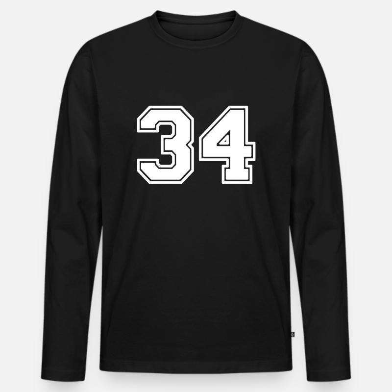 34 - Männer Premium Bio Langarmshirt - Schwarz