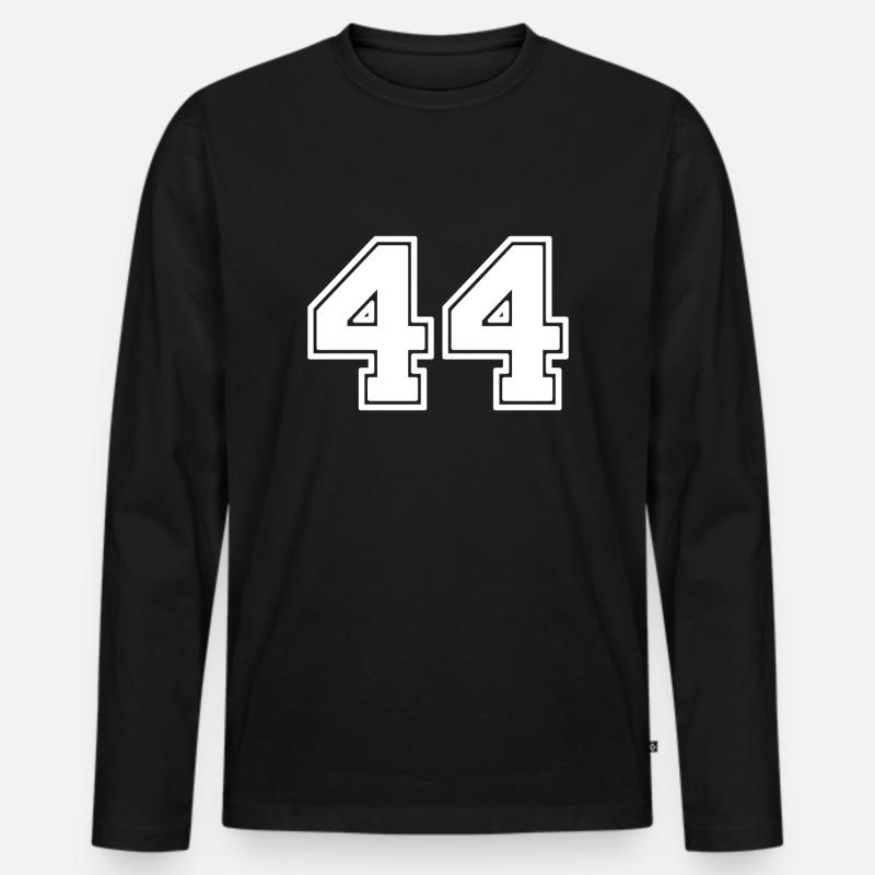 44 - Männer Premium Bio Langarmshirt - Schwarz