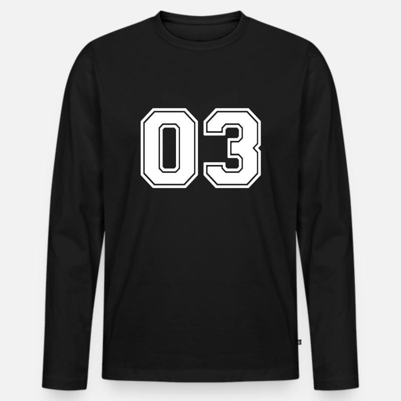 03 - Männer Premium Bio Langarmshirt - Schwarz