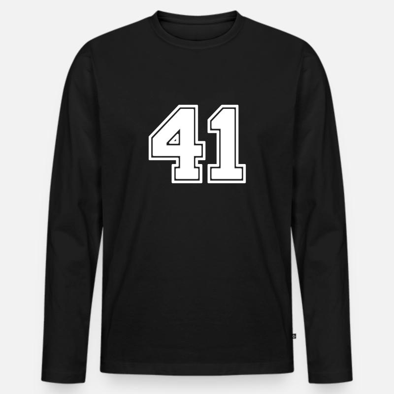 Nummer 41 - Männer Premium Bio Langarmshirt - Schwarz