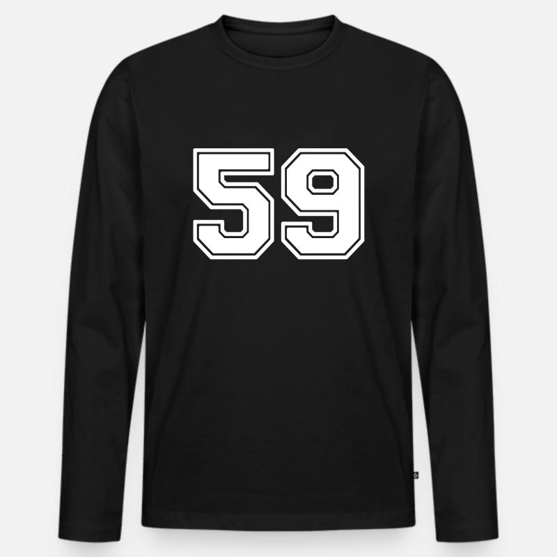 59 - Männer Premium Bio Langarmshirt - Schwarz