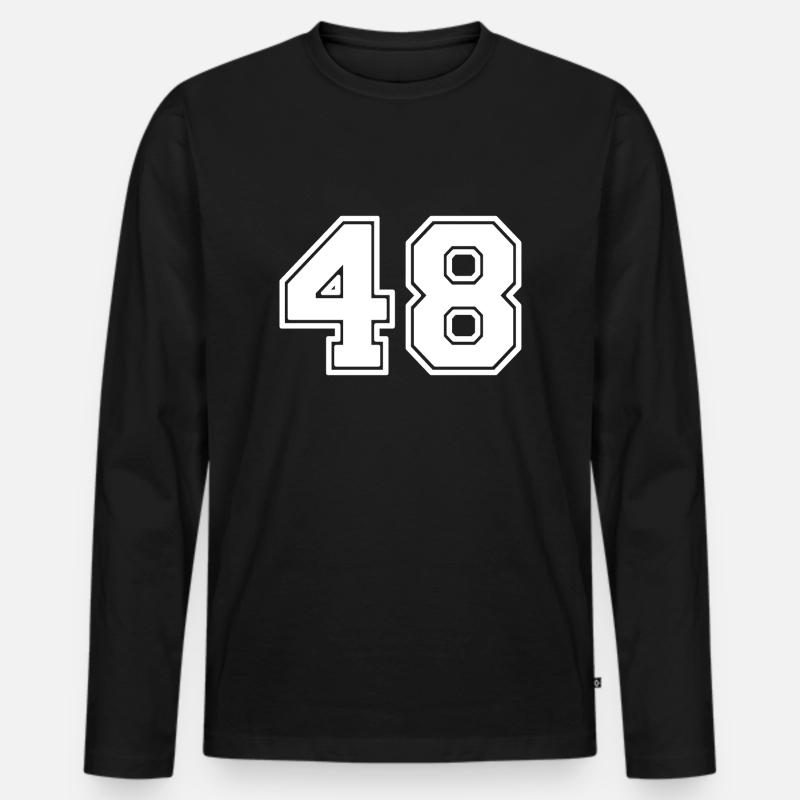 48 - Männer Premium Bio Langarmshirt - Schwarz