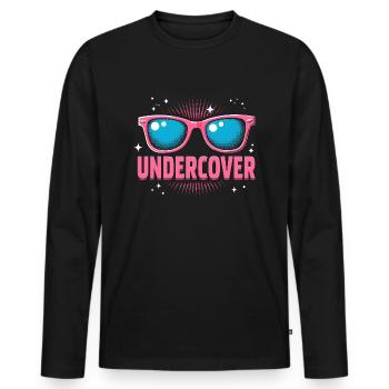 Discours d’infiltration - Costume drôle avec Sun Bril - T-shirt manches longues Premium bio Homme - noir - Devant - Nico (187cm)