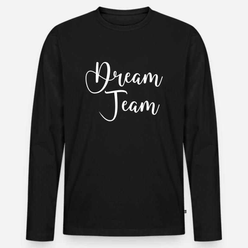 dream team - Männer Premium Bio Langarmshirt - Schwarz