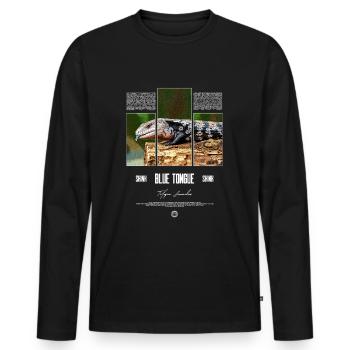 Blue Tongue Skink Reptile Keeper Streetwear - Männer Premium Bio Langarmshirt - Schwarz - Vorne - Nico (187cm)